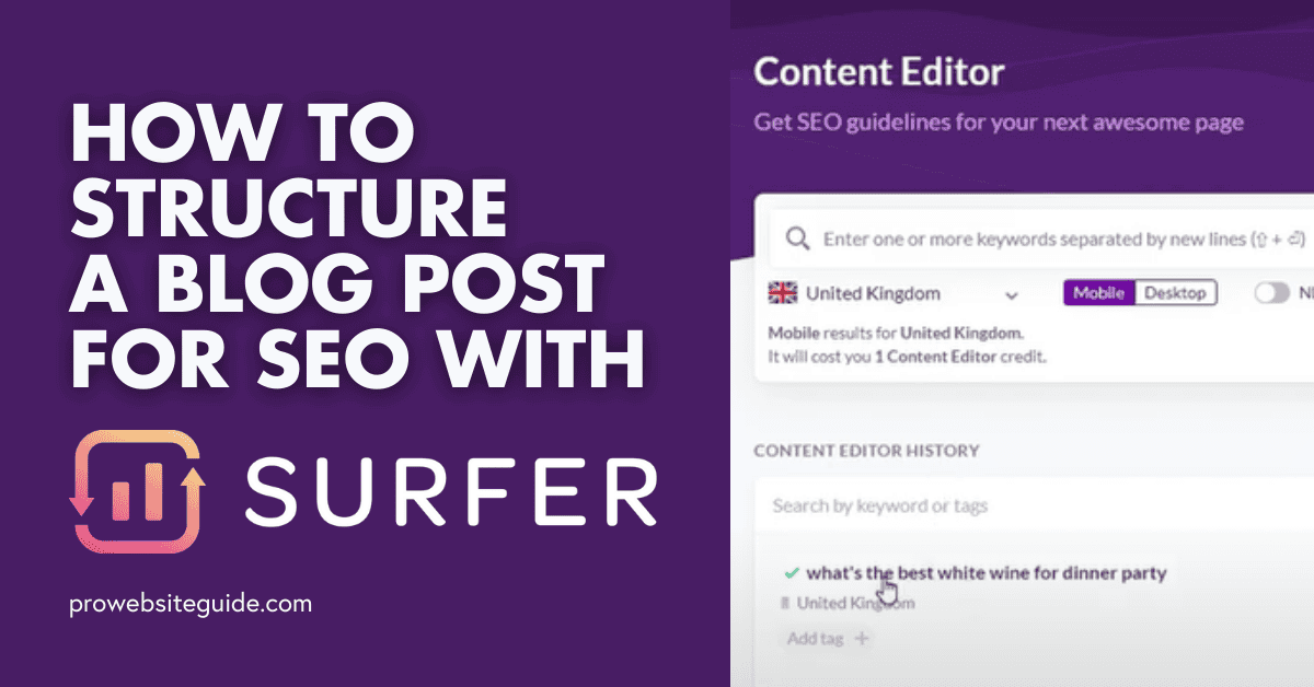 how to write a blog post for seo using Surfer SEO